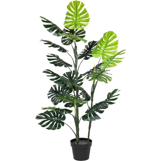Northlight 4ft. Potted Artificial Monstera Plant 3 Northlight 4ft. Potted Artificial Monstera Plant