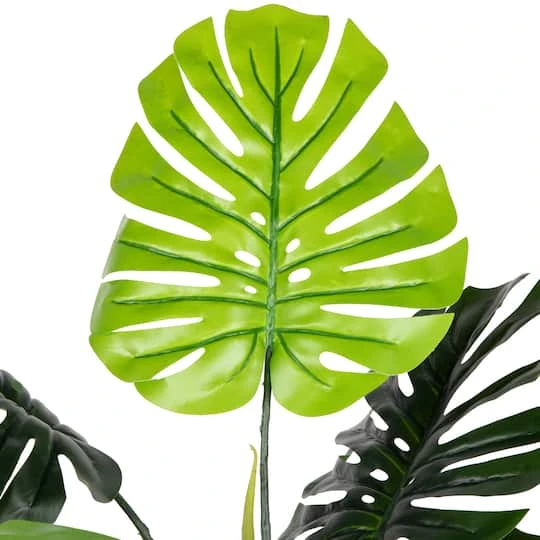 Northlight 4ft. Potted Artificial Monstera Plant 7 Northlight 4ft. Potted Artificial Monstera Plant - Image 5
