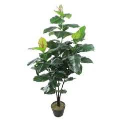 Northlight 4ft. Potted Artificial Rubber Plant