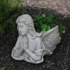 Northlight 11" Gray Praying Angel Bust Outdoor Garden Statue Planter -Flowers Michael Store D236820S 3