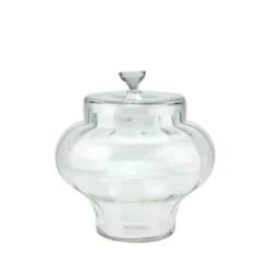 Northlight 11" Transparent Segmented Glass Container With Lid
