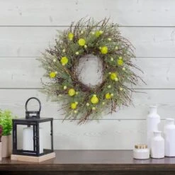 Northlight 20" Burrs Catkins Leaves & Twig Wreath -Flowers Michael Store D236952S 2