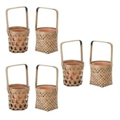Melrose 5" Tan Basket & Pot Holder Set