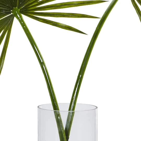 4ft. Green Fan Palm Arrangement In Glass Vase 6 4ft. Green Fan Palm Arrangement In Glass Vase - Image 4
