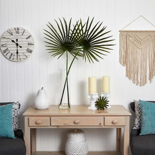 4ft. Green Fan Palm Arrangement In Glass Vase 7 4ft. Green Fan Palm Arrangement In Glass Vase - Image 5