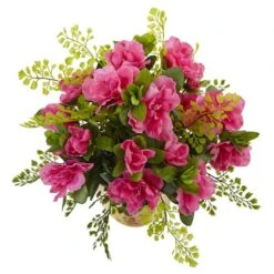 13" Azalea & Maidenhair Fern With Planter 7 13" Azalea & Maidenhair Fern With Planter -Flowers Michael Store D251409S 2