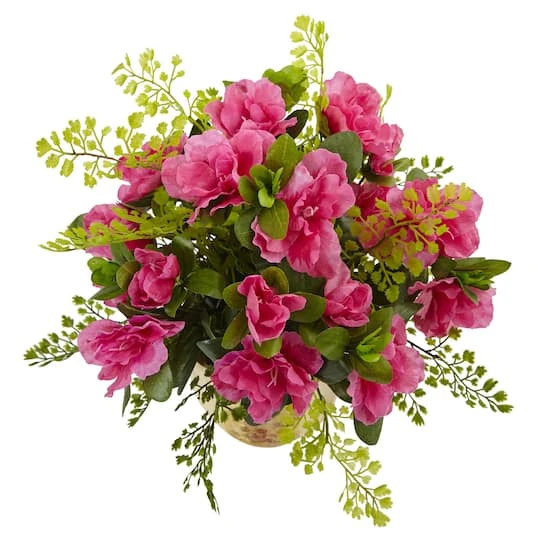 13" Azalea & Maidenhair Fern With Planter 5 13" Azalea & Maidenhair Fern With Planter - Image 3