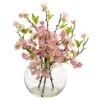 14" Cherry Blossom Arrangement In Glass Vase -Flowers Michael Store D251470S 11