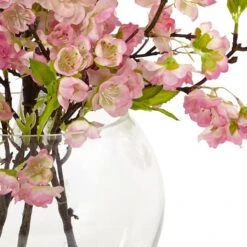 14" Cherry Blossom Arrangement In Glass Vase -Flowers Michael Store D251470S 13