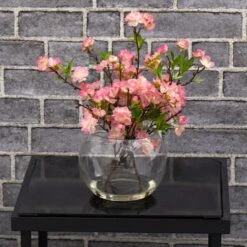14" Cherry Blossom Arrangement In Glass Vase -Flowers Michael Store D251470S 16
