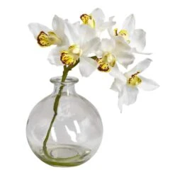 8" Cymbidium Arrangement In Vase, 3ct. -Flowers Michael Store D251485S 3