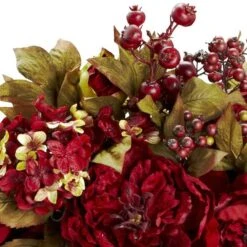 18" Red Peony & Hydrangea Arrangement In Decorative Planter 13 18" Red Peony & Hydrangea Arrangement In Decorative Planter -Flowers Michael Store D251495S 12