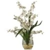 19" White Dancing Lady Orchid Arrangement In Vase -Flowers Michael Store D251505S 11