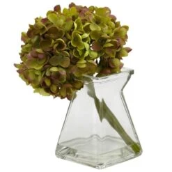 Green, Purple & White Hydrangea With Vase, 3ct. -Flowers Michael Store D251511S 14