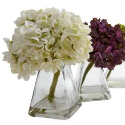 Green, Purple & White Hydrangea With Vase, 3ct. -Flowers Michael Store D251511S 15