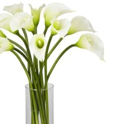 20" Mini Calla Lily Silk Flower Arrangement In Vase 11 20" Mini Calla Lily Silk Flower Arrangement In Vase -Flowers Michael Store D251513S 12