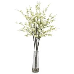 38" Cherry Blossoms Silk Arrangement In Vase