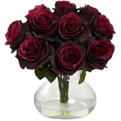 11" Red Rose Arrangement In Vase -Flowers Michael Store D251525S 1 1