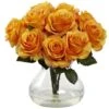 11" Orange Rose Arrangement With Clear Glass Vase -Flowers Michael Store D251532S 11
