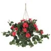 24" Red Hibiscus In Hanging Basket -Flowers Michael Store D251661S 1