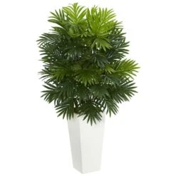 3.5ft. Areca Palm Artificial Plant In White Tower Planter -Flowers Michael Store D251736S 11 1