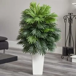 3.5ft. Areca Palm Artificial Plant In White Tower Planter -Flowers Michael Store D251736S 13