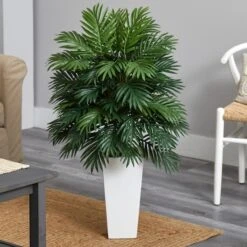 3.5ft. Areca Palm Artificial Plant In White Tower Planter -Flowers Michael Store D251736S 14