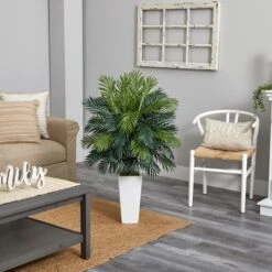 4ft. Areca Palm Artificial Plant In White Tower Planter -Flowers Michael Store D251737S 13