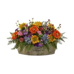 12" Mixed Flowers Arrangement In Decorative Vase -Flowers Michael Store D262031S 1 1