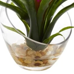 8" Purple Tropical Bromeliad Arrangement In Angled Vase -Flowers Michael Store D262058S 13