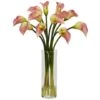20" Pink Mini Calla Lily In Glass Cylinder Vase -Flowers Michael Store D262088S 1