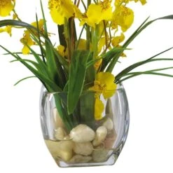 19" Yellow Dancing Lady Orchid Arrangement In Glass Vase 11 19" Yellow Dancing Lady Orchid Arrangement In Glass Vase -Flowers Michael Store D262101S 13