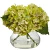 8.5" Yellow Blooming Hydrangea In Glass Vase -Flowers Michael Store D262122S 11