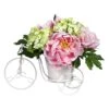 9.5" Peony & Hydrangea Arrangement In Tricycle Planter -Flowers Michael Store D262140S 11
