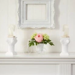 9.5" Peony & Hydrangea Arrangement In Tricycle Planter -Flowers Michael Store D262140S 13