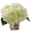 9'' White Hydrangea Arrangement In Floral Planter -Flowers Michael Store D262172S 11