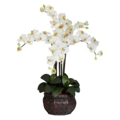 3ft. White Moth Orchid Arrangement In Decorative Vase