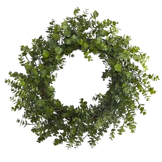 24'' Green Eucalyptus Wreath 4 24'' Green Eucalyptus Wreath - Image 2