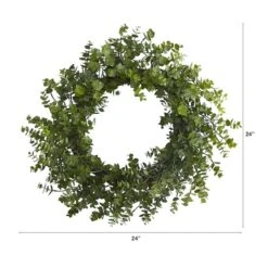 24'' Green Eucalyptus Wreath 8 24'' Green Eucalyptus Wreath -Flowers Michael Store D262237S 2