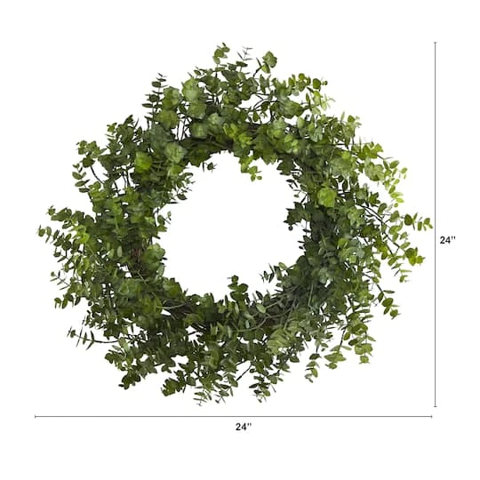24'' Green Eucalyptus Wreath 5 24'' Green Eucalyptus Wreath - Image 3