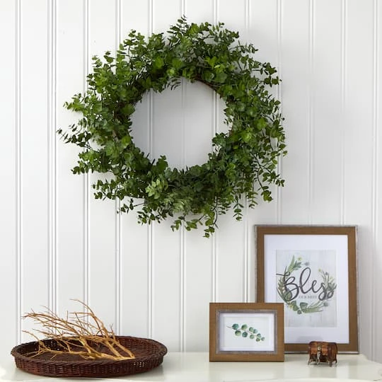 24'' Green Eucalyptus Wreath 6 24'' Green Eucalyptus Wreath - Image 4