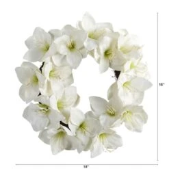 18'' White Amaryllis Wreath 8 18'' White Amaryllis Wreath -Flowers Michael Store D262242S 2
