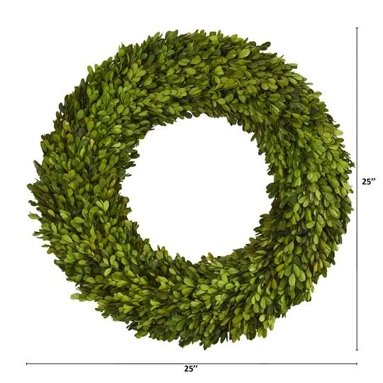 24" Green Preserved Boxwood Wreath 5 24" Green Preserved Boxwood Wreath - Image 3