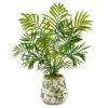 18" Mini Areca Palm Plant In Floral Vase