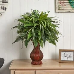 2ft. Mixed Greens & Fern In Decorative Planter -Flowers Michael Store D262524S 12