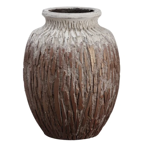 13.2" Antique Brown Rustic Cement Container 3 13.2" Antique Brown Rustic Cement Container