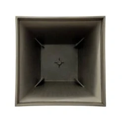 Glitzhome® 23" Eco-Friendly Oversized Faux Concrete Square Fluted Pot Planters, 2ct. Brown -Flowers Michael Store D266620S 16