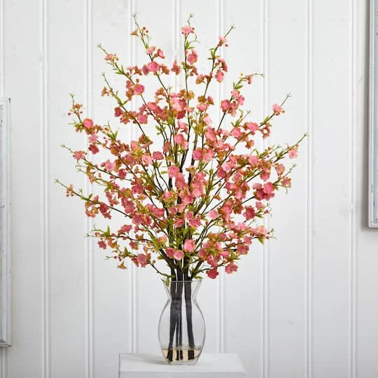 2ft. Pink Cherry Blossom In Glass Vase 6 2ft. Pink Cherry Blossom In Glass Vase - Image 4