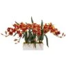 15" Red Boat Orchid Arrangement In White Vase -Flowers Michael Store D292581S 1