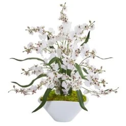 21" White Dancing Lady Arrangement In White Vase -Flowers Michael Store D292599S 1 1